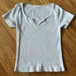 Brandy Melville White Ribbed Top XS/S